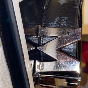 Genuine leather MCM reversible belt.